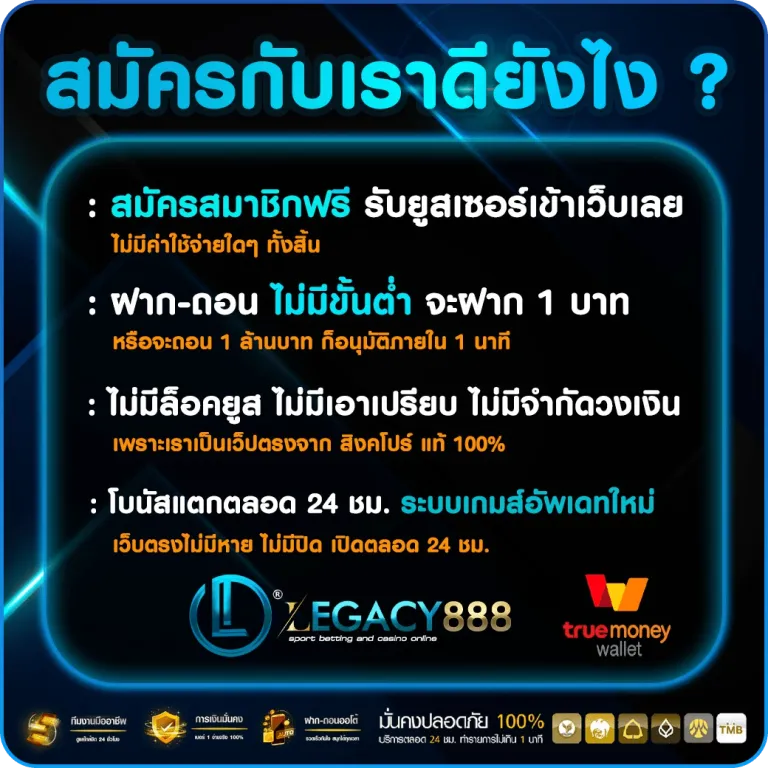 สมัครกับเราดียังไง by legacy888